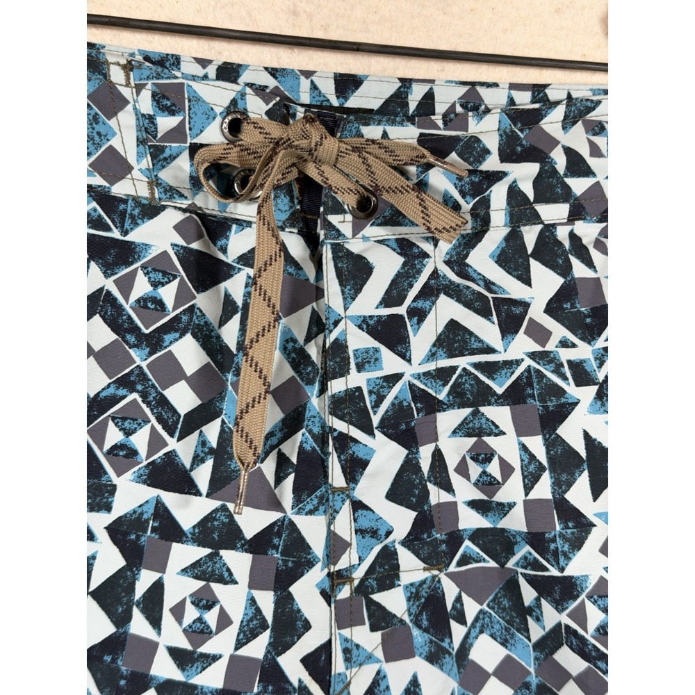 Patagonia Board Shorts Mens 38 Blue Nylon Geometric Surf Beach Gorpcore Coastal - Picture 6 of 16